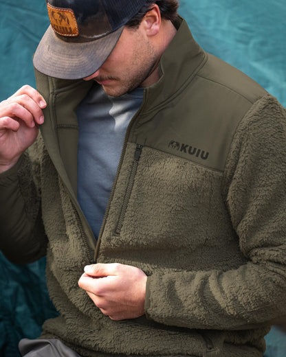 Sherpa Fleece Zip Pullover | Arctic Shadow Tonal