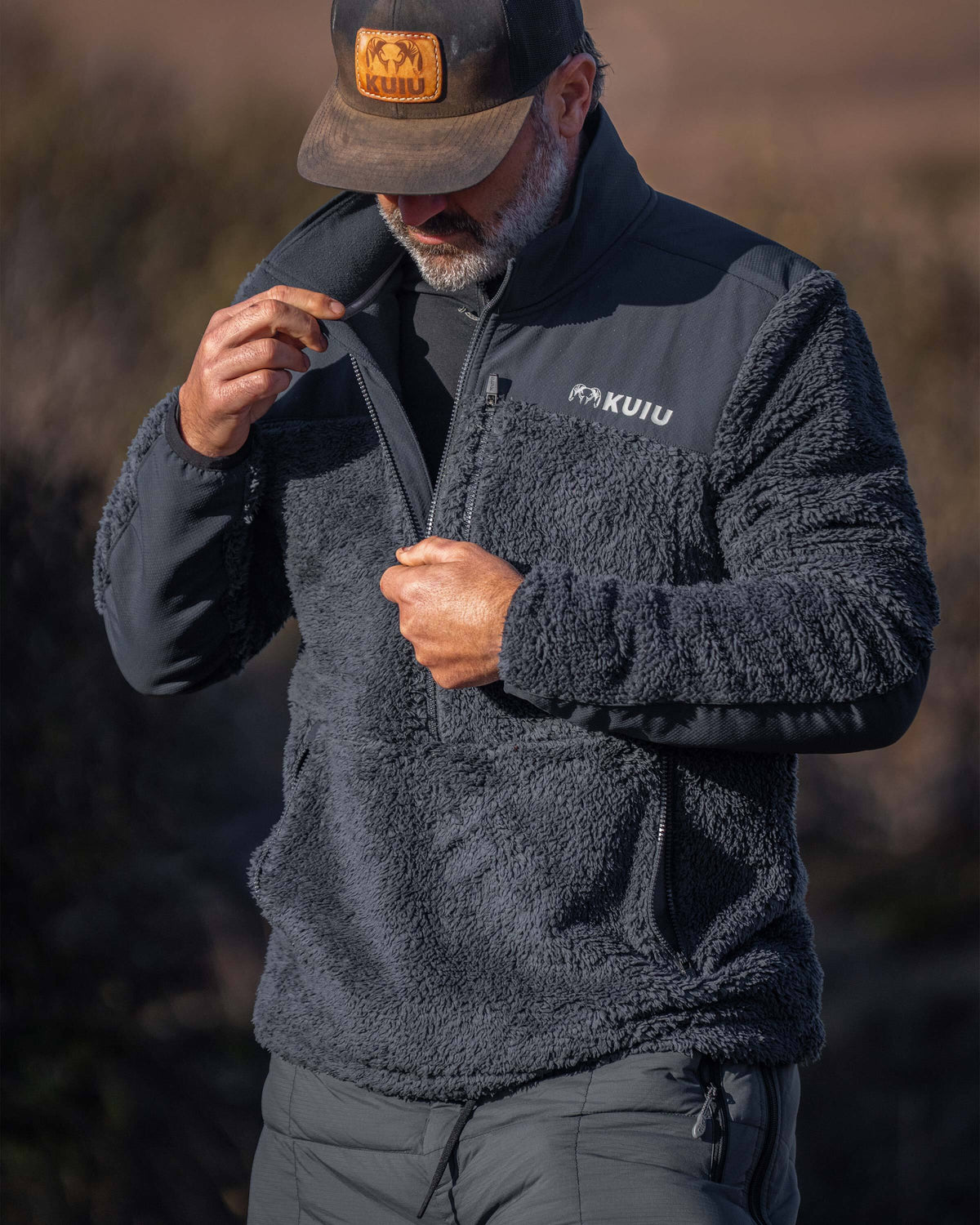 Sherpa Fleece Zip Pullover | Arctic Shadow Tonal