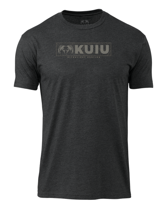 KUIU Topo Block Logo T-Shirt | Charcoal