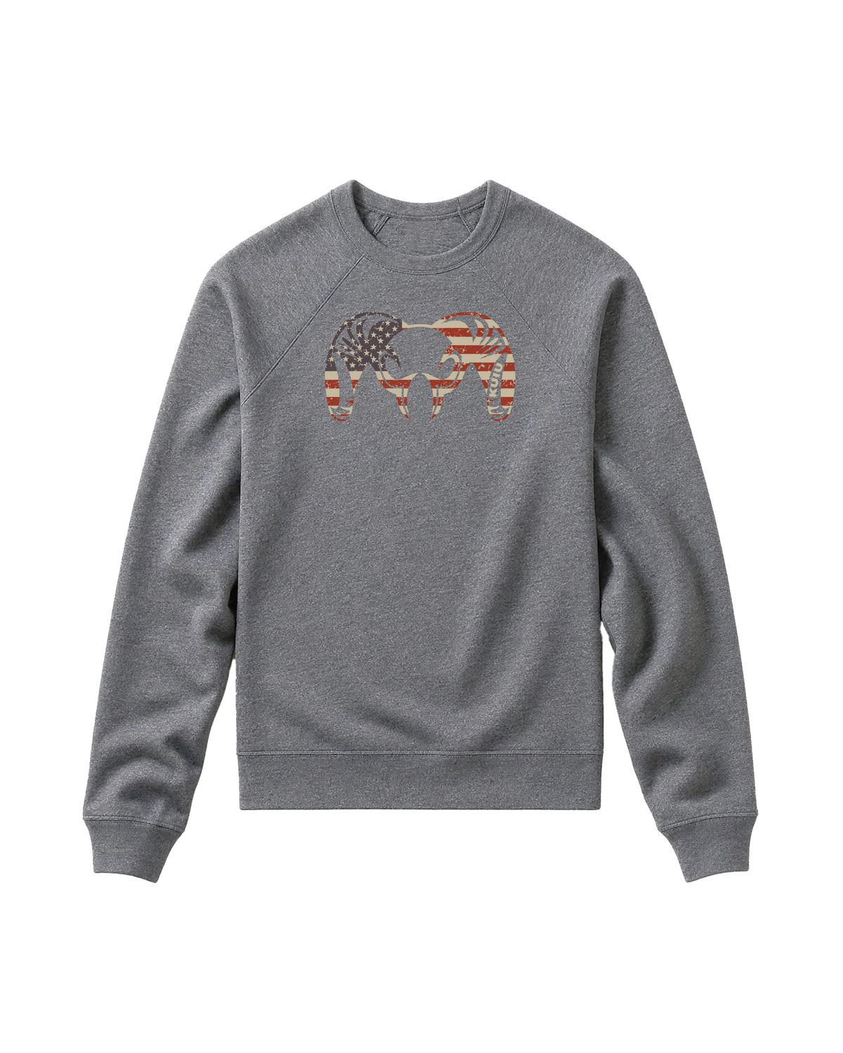 Toddler Patriotic Ram Crewneck Sweatshirt | Deep Heather