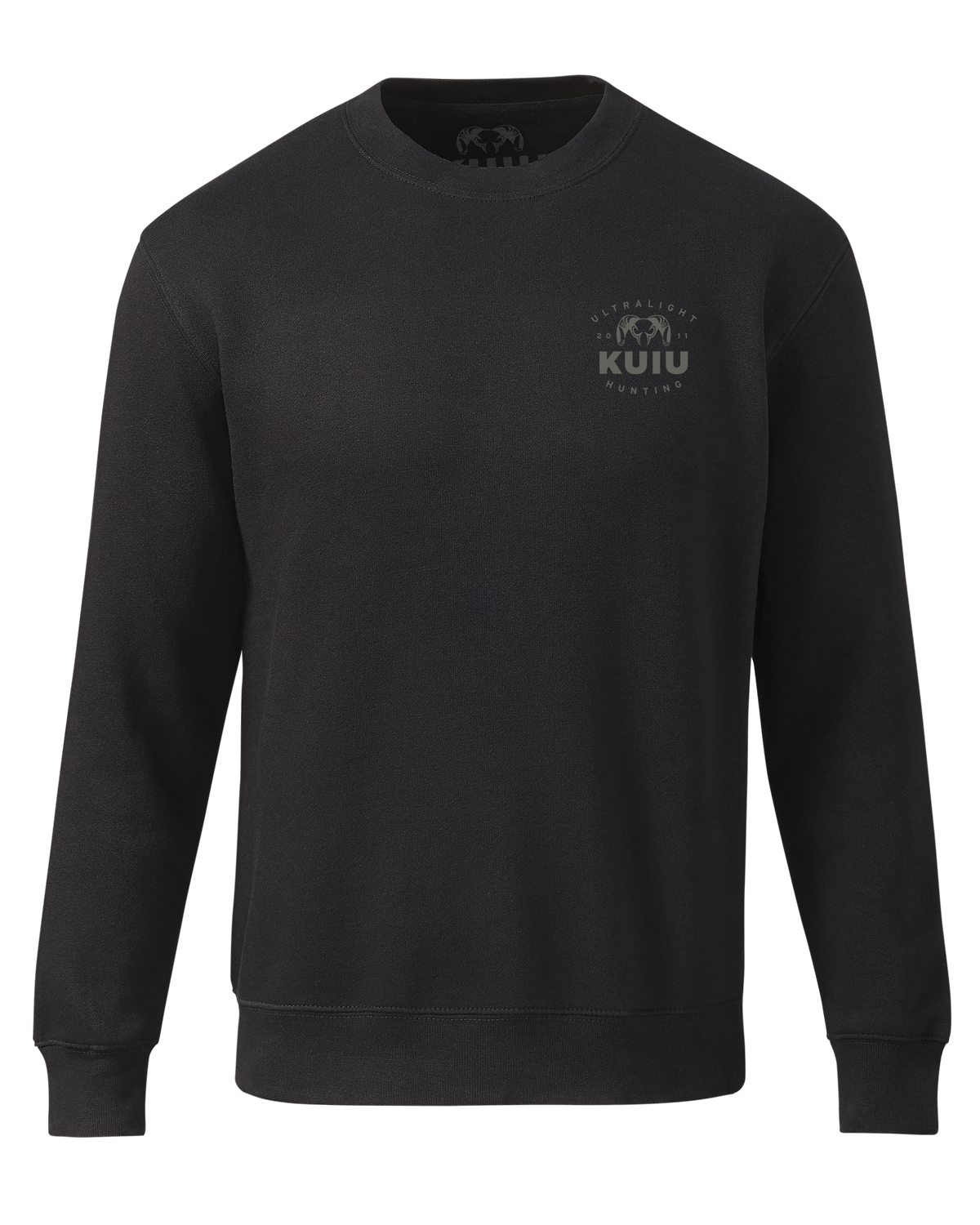 KUIU Ultralight Chest Logo Crewneck Sweatshirt | Black