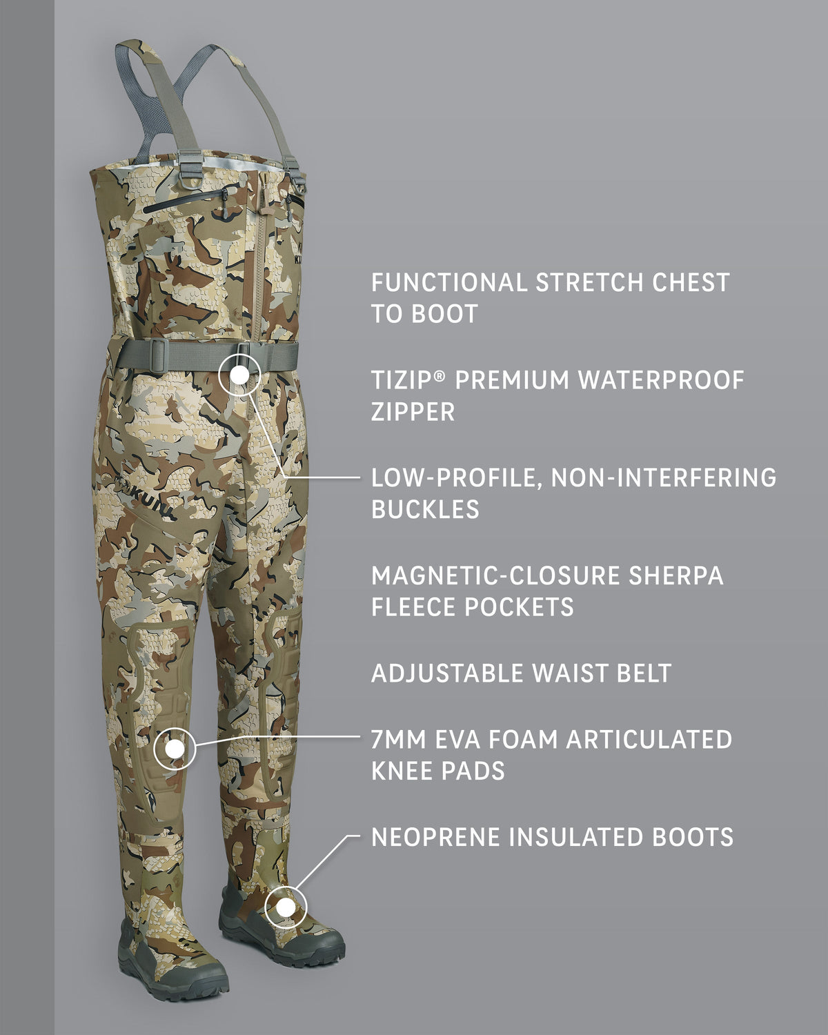 KUIU PRO HD Flex Zip Wader | Veros