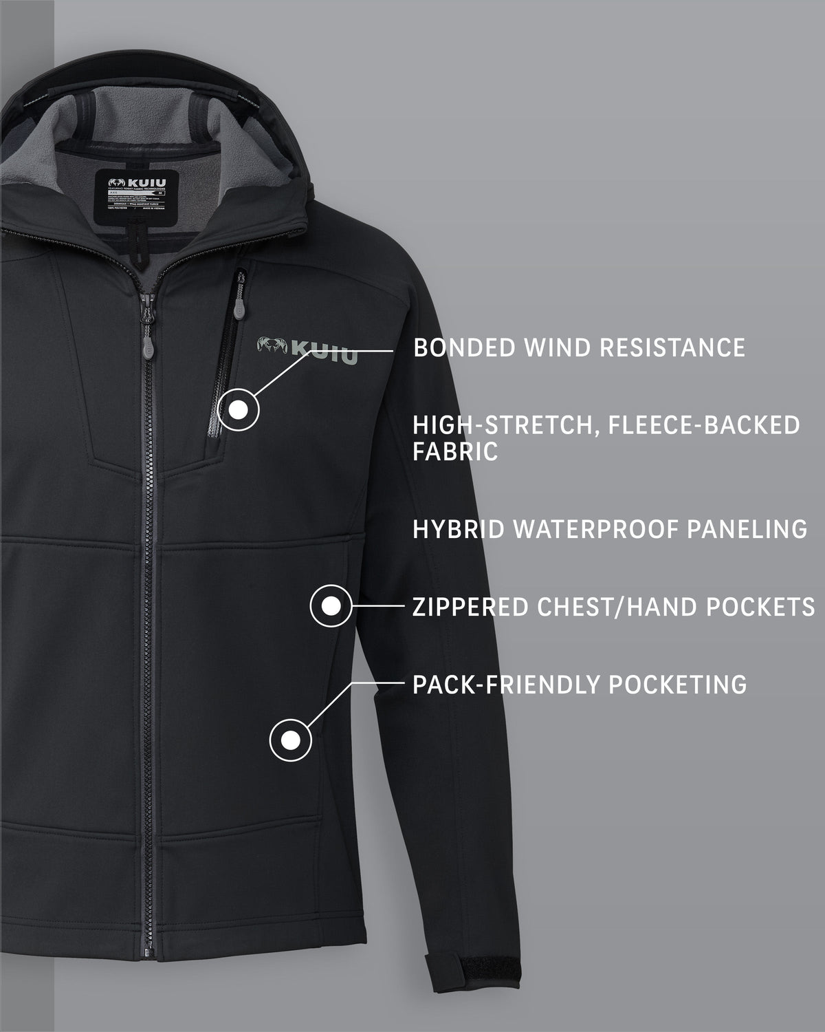 Axis Hybrid Hooded Jacket | Ash