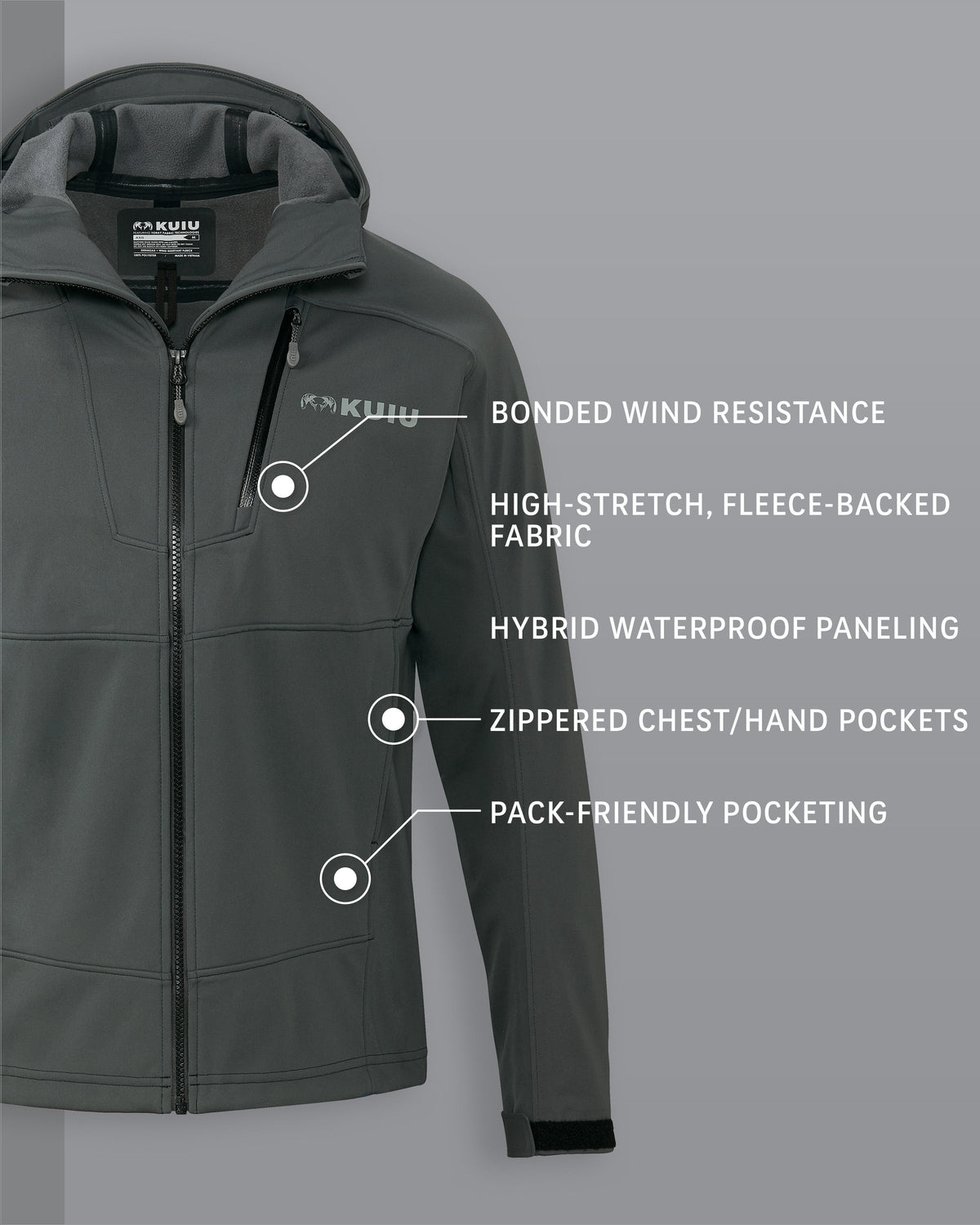 Axis Hybrid Hooded Jacket | Ash