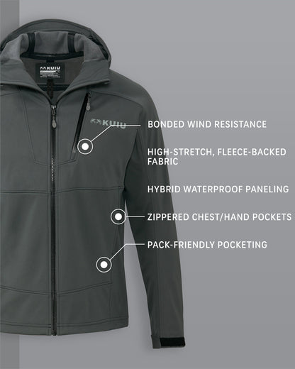 Axis Hybrid Hooded Jacket | Ash