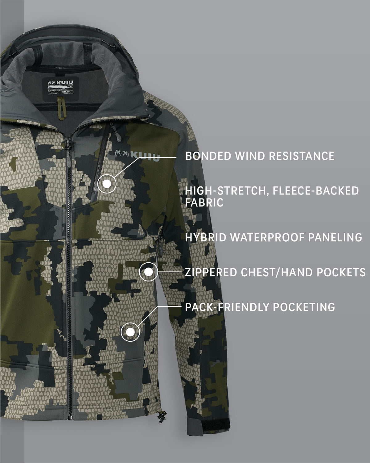 Axis Hybrid Hooded Jacket | Ash