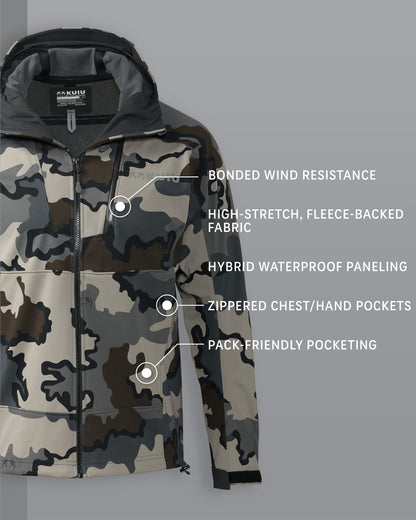 Axis Hybrid Hooded Jacket | Ash