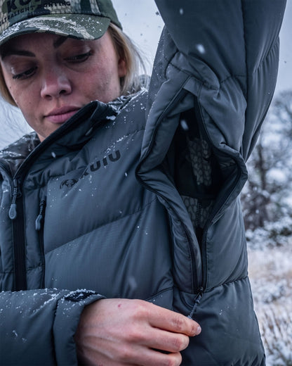 Women's Super Down PRO Hooded Jacket | Gunmetal
